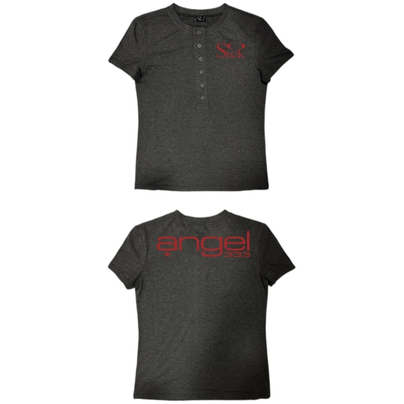 So Sick Decorated half button shirt
