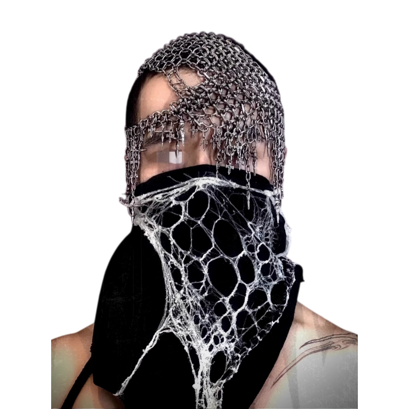 Iiimiii Erosion Metal Series Dark Cross Asymmetrical Head Chain