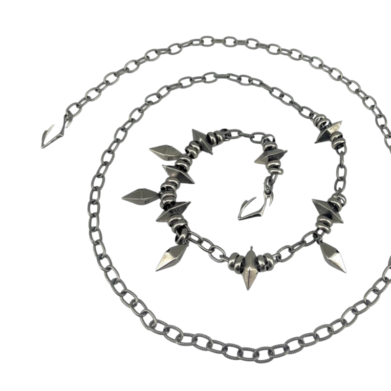 Iiimiii Residual Network I Series Dark Thorn Patchwork Long Necklace