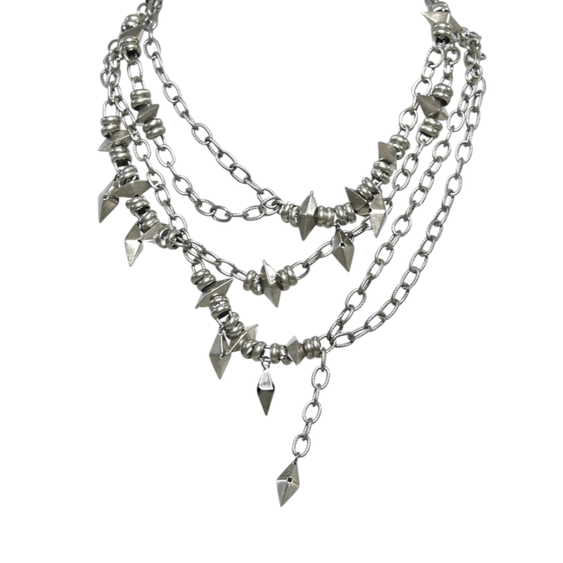 Iiimiii Fragmented Net I Series Broken Feel Patchwork Chain Necklace