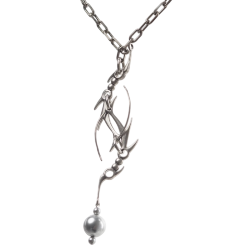 Iiimiii Black Painting Ii Series Dark Fancy Chain Patchwork Necklace