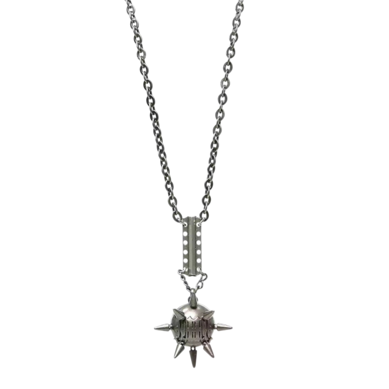 Iiimiii Disabled Network I Series Dark Punk Metal Beads Long Necklace