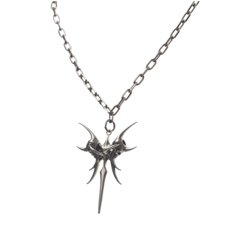 Iiimiii Black Painting Ii Series Dark Fancy Chain Patchwork Necklace