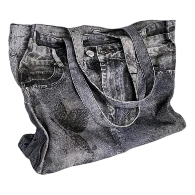 Wanna Lab Distressed large denim tote bag (2 colorways)
