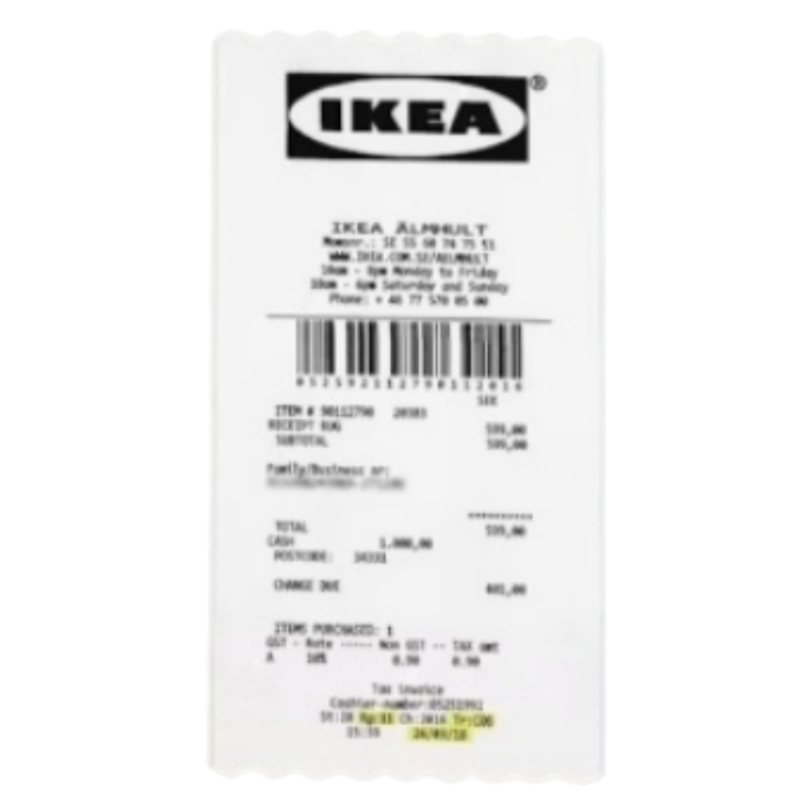 Ikea Markerad "RECEIPT" Rug