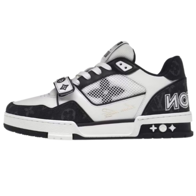 Louis Vuitton Trainer Velcro Strap Monogram Black White