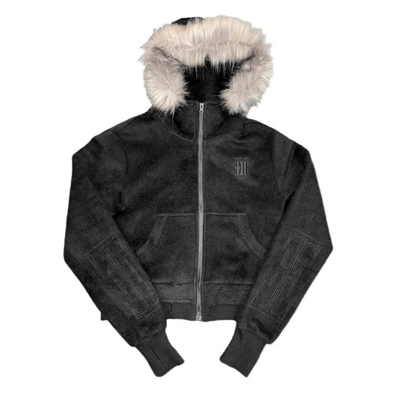 No E Mosen "Cross Coffin" fur zip-up