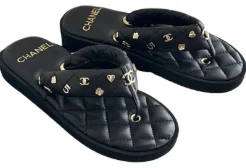 Chanel Lambskin flip flops