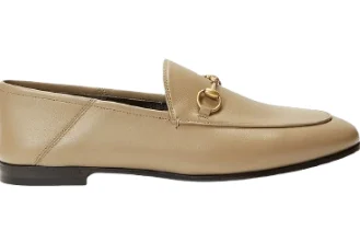 Gucci Jordaan Leather Loafers in Beige