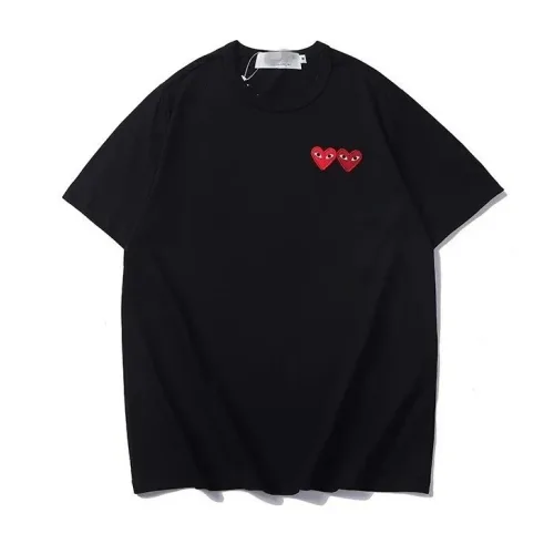 cdg double heart tee