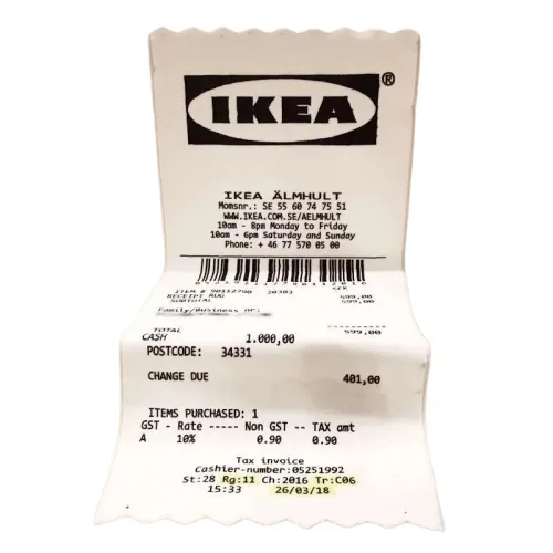 Ikea Markerad "RECEIPT" Rug