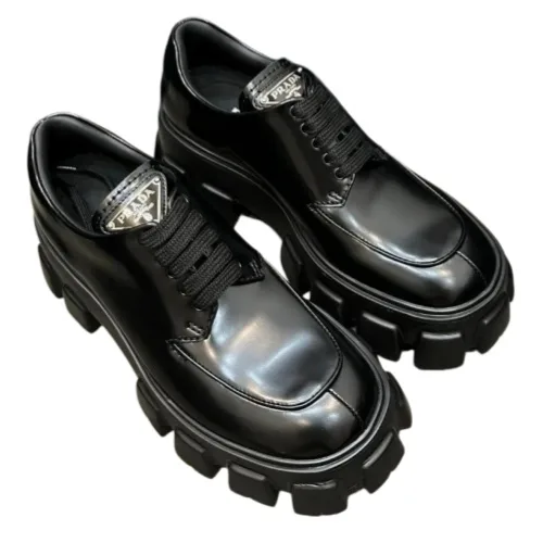 Prada Monolith patent leather lace-up shoes