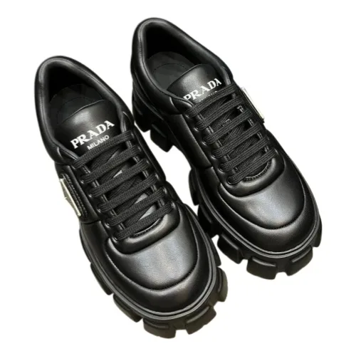 Prada Monolith padded leather lace-up shoes